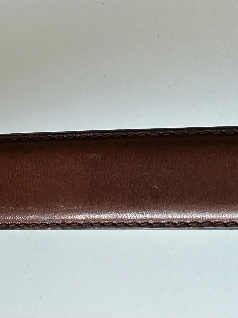 Polo Ralph Lauren Brown Leather Belt Metal Logo Plaque Men Style 2113620 Size 42